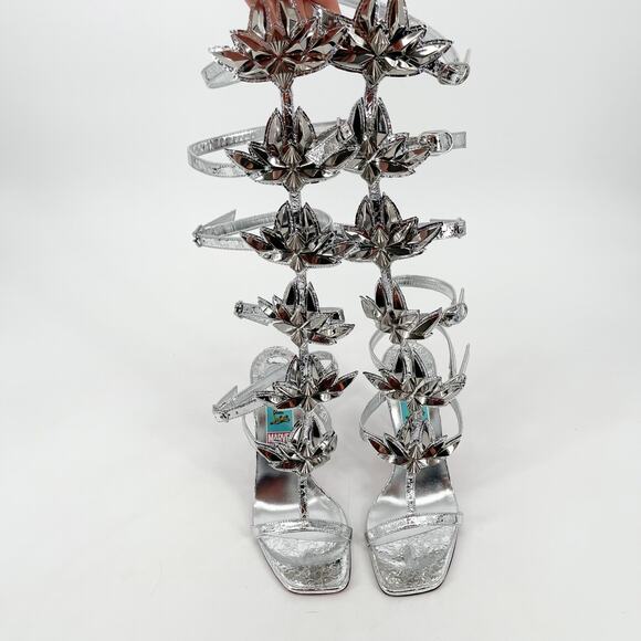 Christian Louboutin Marvel Sea Warrior Silver Gladiator Metallic Sandals EU 38.5 - Picture 4 of 12